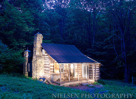 Corbin Cabin at Nightfall